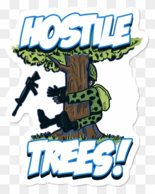 Hostile Trees Sticker - Illustration Clipart