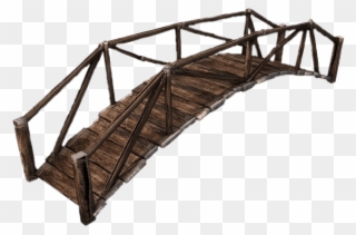 Curved Plank Bridge - Bridge 3d Model Free Clipart