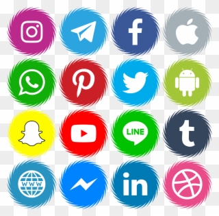 Download 16 Icons Social Media Vector Color Svg Eps - Facebook Twitter Instagram Telegram Icons Clipart