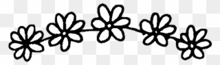 Galleries Of Tumblr Flower Stickers - Black And White Transparent Clipart