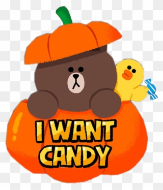 Trick Or Treat~brown Cony Candy Halloweenfreetoedit Clipart