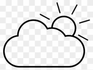 Gloomy Clipart Cloudy - Cloud With Sun Drawing - Png Download