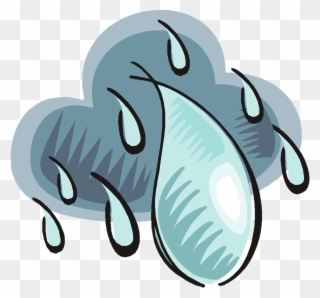 Storm Clipart Rainy Climate - Cloudy Rain Drawing - Png Download