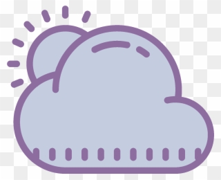 Cloudy Clipart Sun Behind Cloud - Clima Ventoso - Png Download