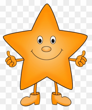 Cartoon Star Clipart Orange - Star With Legs Clip Art - Png Download