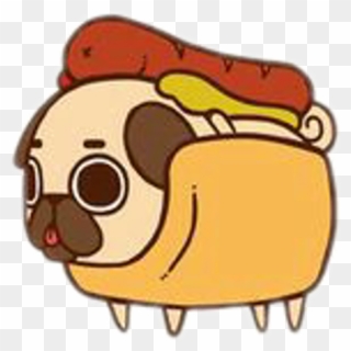 Freetoedit Pug Cute Food Hotdog Sausage Fastfood - Puglie Pug In Food Clipart