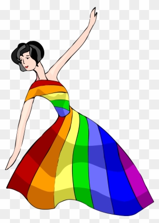 Dress Clothing Rainbow Woman - Rainbow Dress Clipart - Png Download