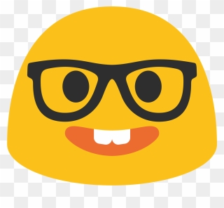 Nerd Transparent Emoji Glass Clip Free Stock - Nerd Face Emoji Android - Png Download