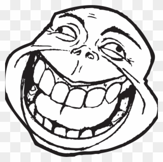 Big Open Mouth Troll Face - Funny Meme Face Png Clipart