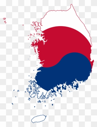 Open - South Korea Flag Map Clipart