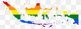 Indonesia Map Rainbow Clipart