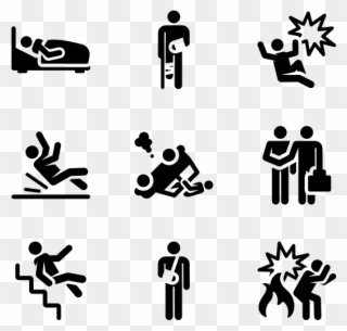 Insurance Human Pictograms - Human Accident Vector Clipart