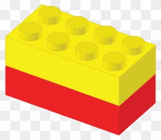 Attach The Red Block To The Bottom Of The Yellow Block - Illustration Clipart
