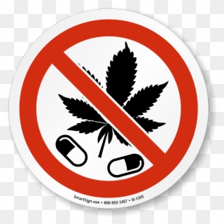 No Drugs Marijuana Leaf Iso Sign - Simbolo De Las Drogas Clipart