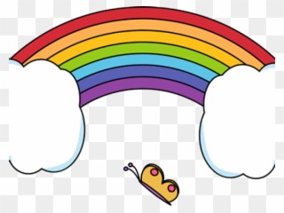 Rainbow Butterfly Clipart May - Clip Art - Png Download