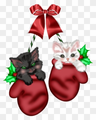 Mis Laminas Para Decoupage - Christmas Cat Clipart - Png Download