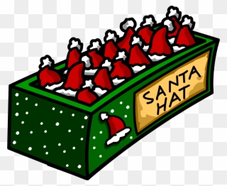 Christmas Party 2007 Santa Hat Box - Club Penguin Clipart