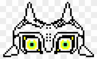 Majora's Mask Black And White Pixel Art Clipart