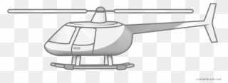 Helicopter Transportation Free Black White Clipart - Helicopter Cartoon No Background - Png Download