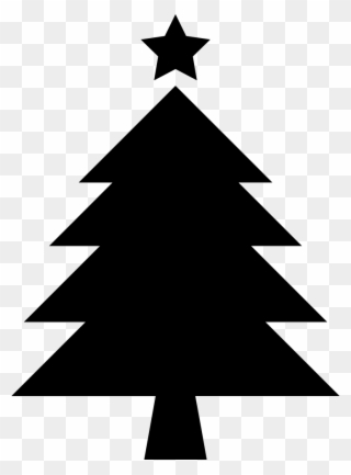 Christmas Tree With Star - Christmas Tree Silhouette Clipart - Png Download