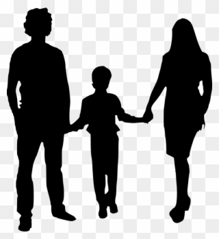 Silhouette, Mother, Father, Isolated - Clipart Mother & Father - Png Download