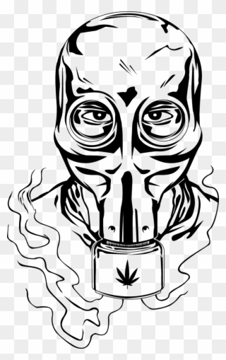 Drawn Gas Mask Design - Gas Mask Bong Drawing Clipart