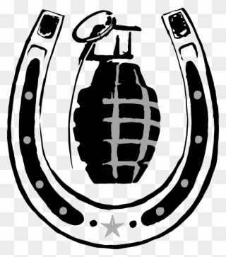 2016 Horseshoes & Handgrenades - Grenade Stencil Art Clipart