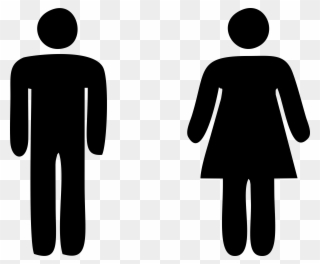 Man Woman Line Art Image - Percentage Men Or Women Going To The Doctor Clipart