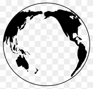 Earth Black And White Globe 1504059 - Pacific Globe Clipart