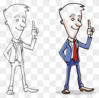 Cartoon Drawing Of Two Identical Managers - Businessman Outline Clipart