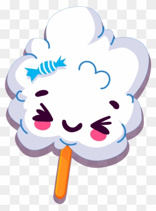 Cotton Clipart Cotton Bud 6121846 Source - Cotton Candy Kawaii Vector - Png Download