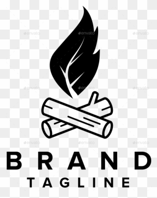 Bonfire Leaf Blck - Emblem Clipart