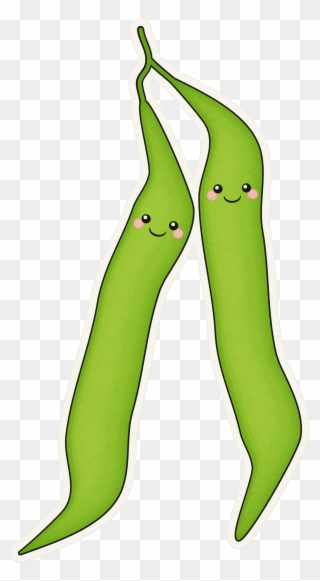 Cute Green Bean Clipart - Png Download