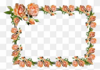 Frame, Border, Rose, Floral, Decoration - Flower Border Rose Clipart
