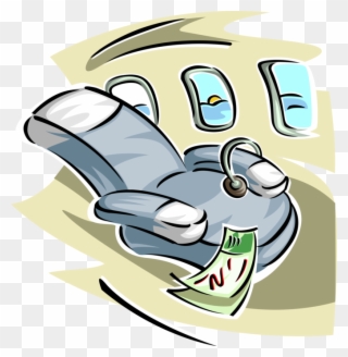 Vector Illustration Of Jet Aircraft Airplane Reclining Clipart