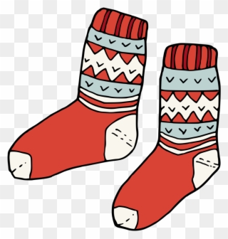 Hand Painted Pair Of Red Socks Winter Transparent Decorative - Sock Clipart
