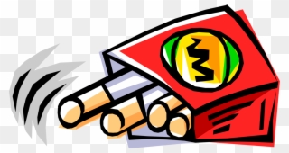 Vector Illustration Of Smoker's Package Of Cigarettes - たばこ Clipart