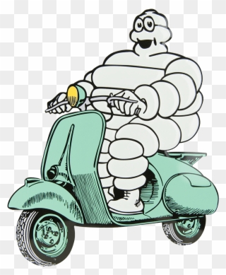 Michelin Man On Scooter Clipart