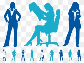 Businessperson Clip Art - Woman In A Suit Silhouette - Png Download