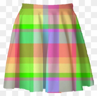 Rainbow Plaid Skirt Trash Queen - Miniskirt Clipart