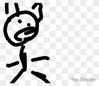 He Is A Poorly Drawn Stickman With Bunny Ears Clipart