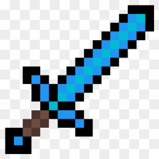Diamond Sword - Minecraft Diamond Sword Küçük Clipart