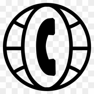 Phone Auricular Symbol Of Call In World Grid International - Icon Global Clipart