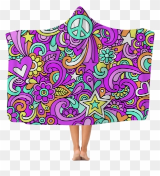 Peace Doodles ﻿premium Adult Hooded Blanket - Papel Decorativo Para Imprimir Clipart