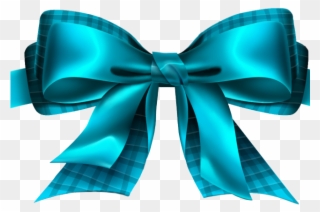 Christmas Ribbon Clipart Blue - Christmas Blue Bow Png Transparent Png