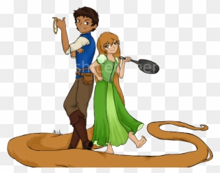 Some Tangled Au Pidge With A Frying Pan Is Something - Cartoon Clipart