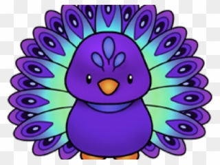 Peacock Clipart Purple - Peafowl - Png Download