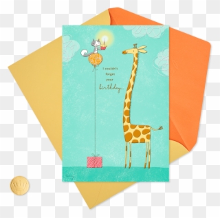 Remembering Good People Birthday Card - Giraffe Clipart