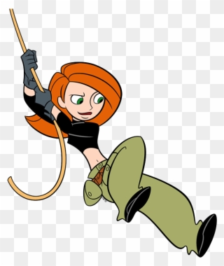 New Kim Possible Swinging From Rope - Kim Possible Disney Clipart