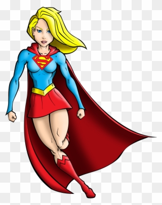 Supergirl Color By Jest84 Supergirl Color By Jest84 - Superwoman Cartoon Png Clipart